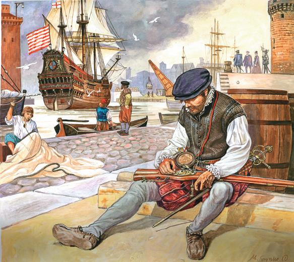 Английский аркебузир эпохи сражений с Великой армадой.jpg